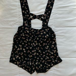 Floral Print Sweet Rain Spring/Summer Jumper/Shorts/Suspenders Large